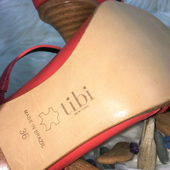 🤍 nwot tibi anouk coral strappy sandal heels - Picture 3 of 7
